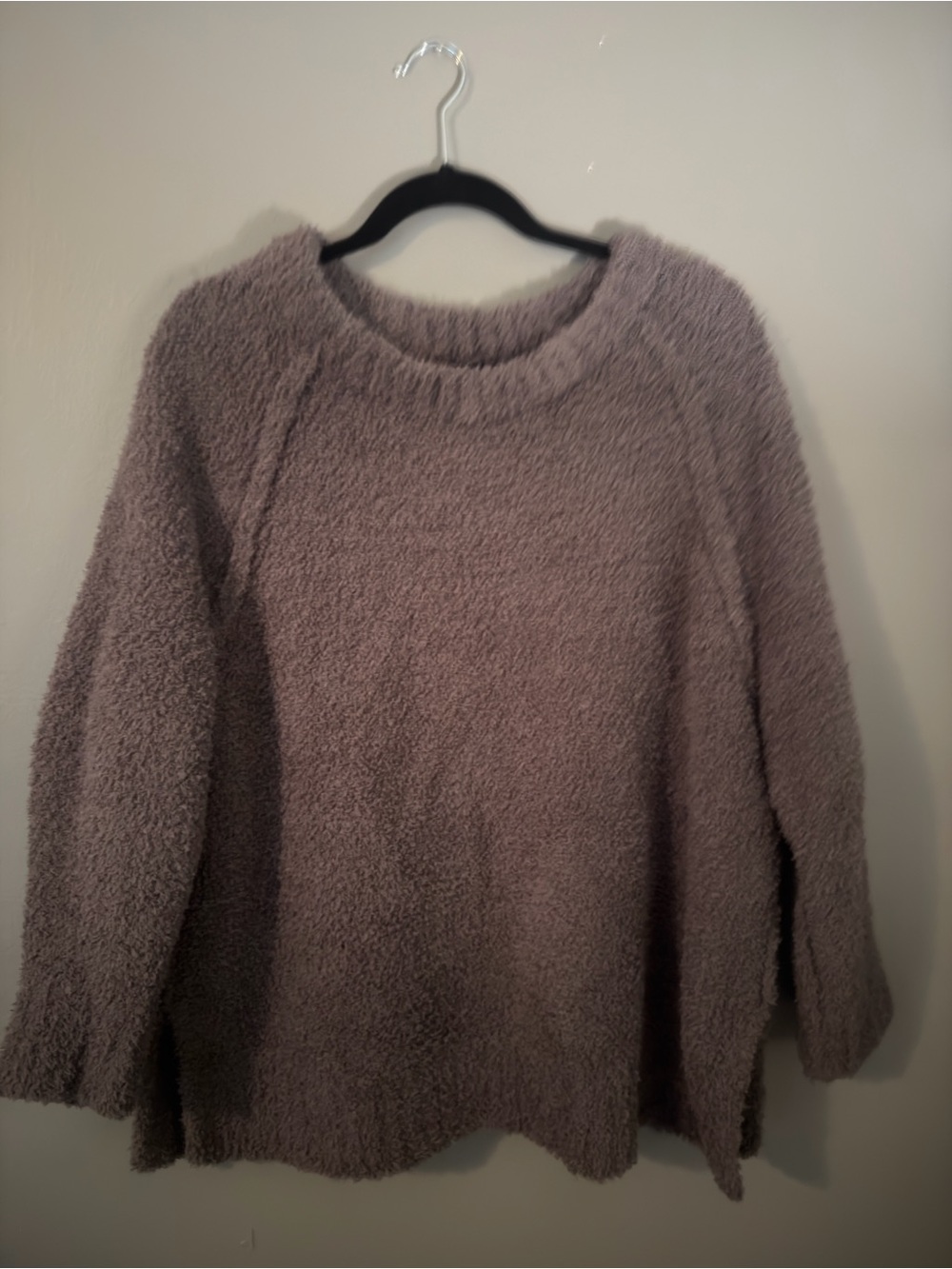 Altar'd State Plush Crewneck Sweater in Taupe
